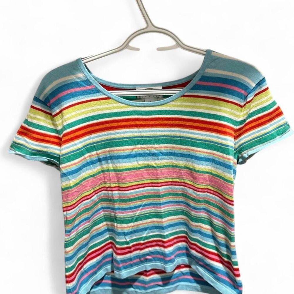 Talbots Y2K Striped Knitted Baby Tee